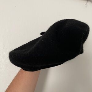 Black Wool Beret